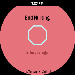 End Nursing screen, round